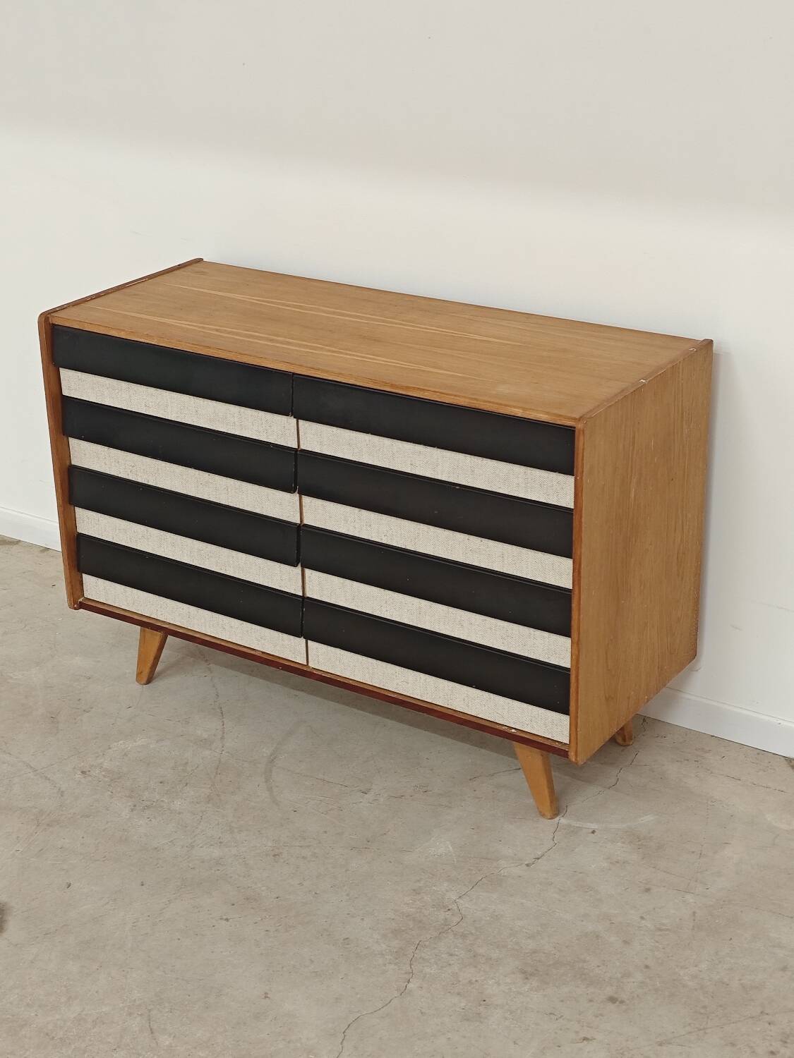 Wooden commode U 453 black and white by Jiri Jiroutek for Intérier Praha