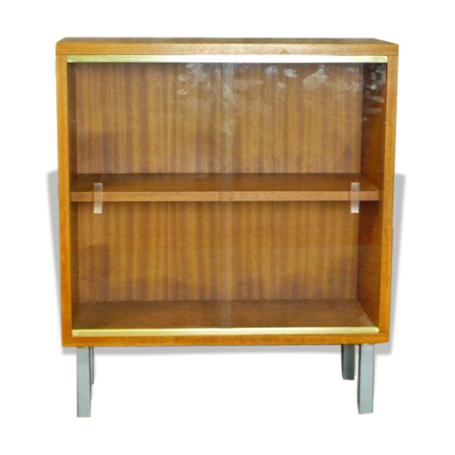 Low shelf 60 years blond mahogany showcase