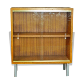 Vitrine étagère basse en acajou blond années 60