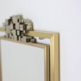 “Boizot” model mirror in brass, varnished finish. Contemporary.