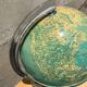 Vintage globe lit wooden foot silver frame deco antique desk