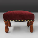 Red Art Deco stool Ca.1930
