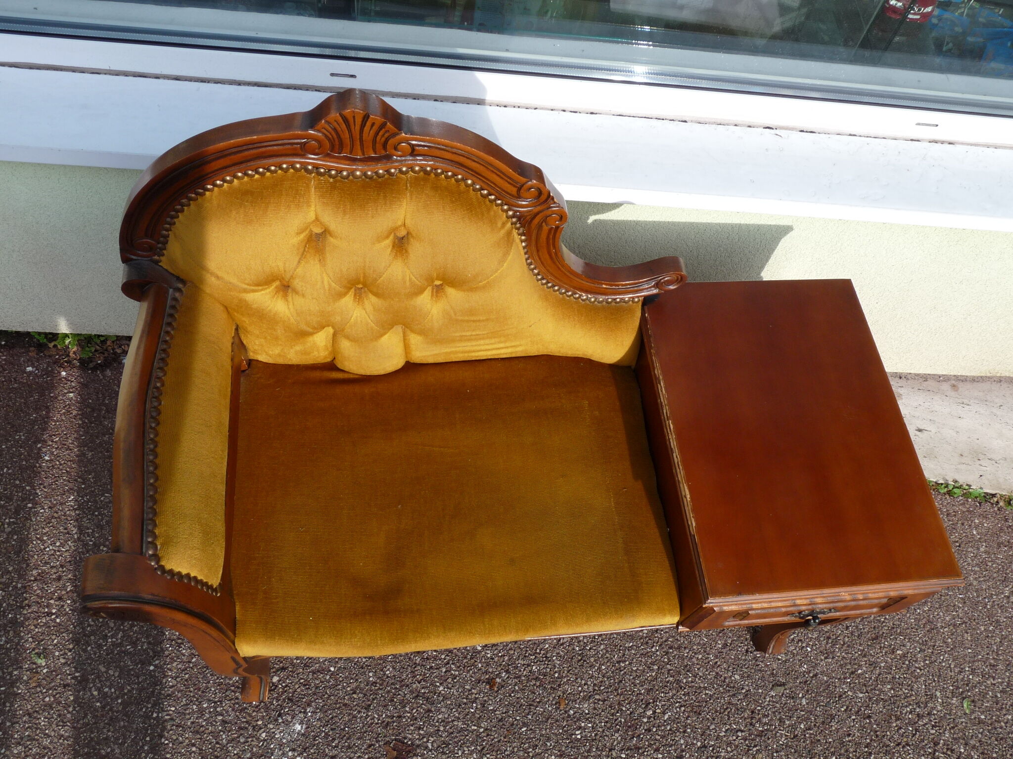 Old furniture phone with seating