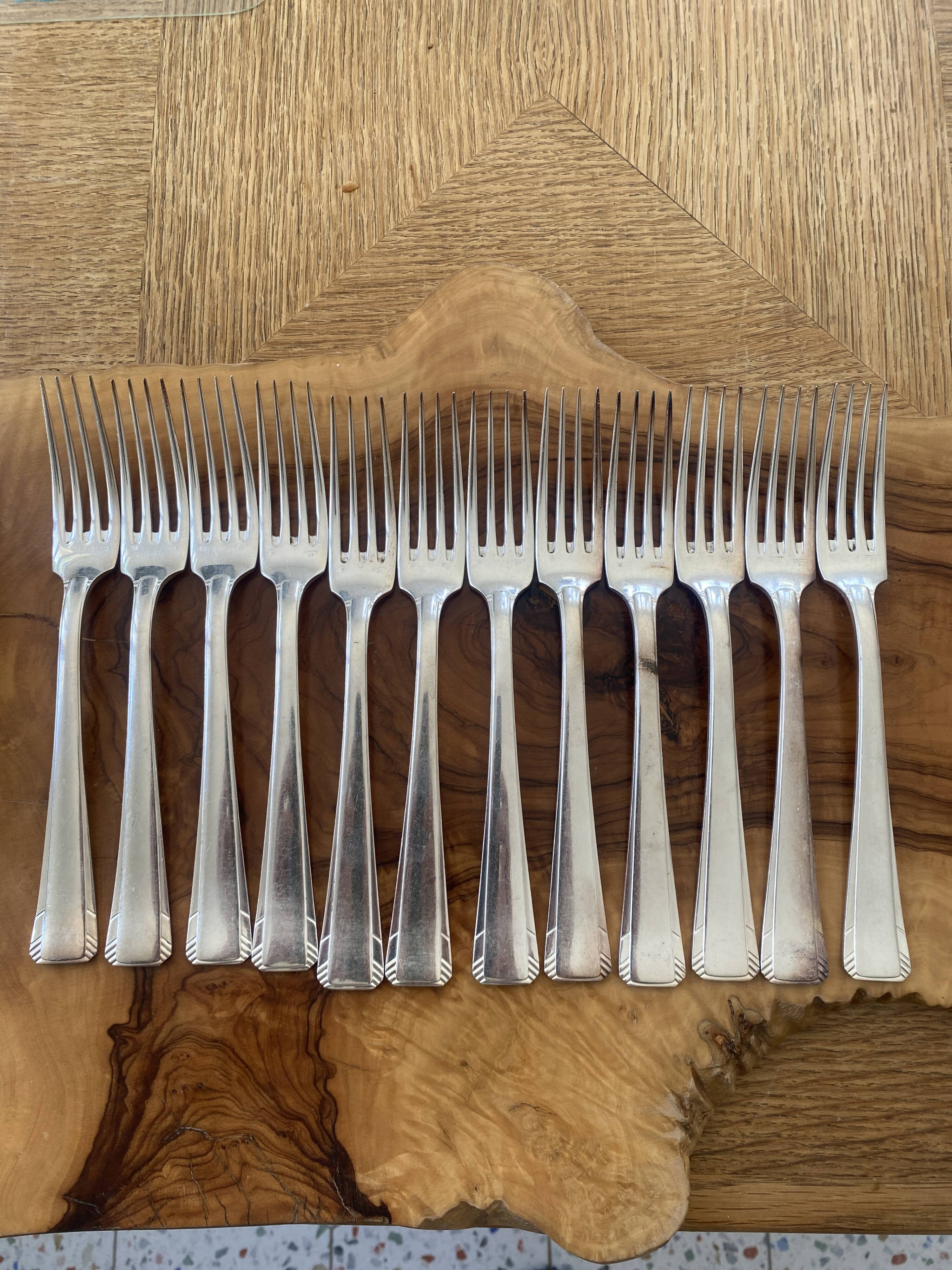 23 silver-plated metal forks Ercuis