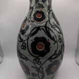 Vase ancien motif floral manufacture Karlsruhe Alfred Kusche