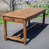 Wood farmhouse table, antique wood table, dining table, table with drawer, kitchen, countryside