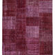 Tapis turc contemporain tissé à la main 199 cm x 300 cm tapis patchwork rouge