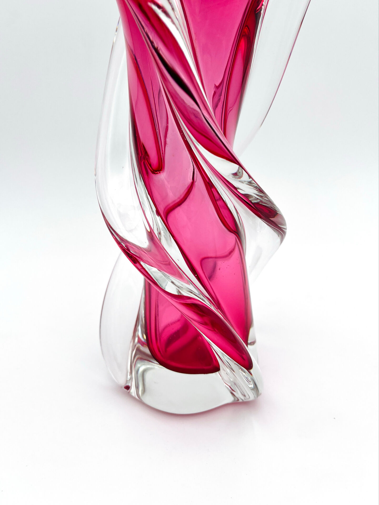 Twisted Murano Vase Sommerso Rose Italian Design 1960s