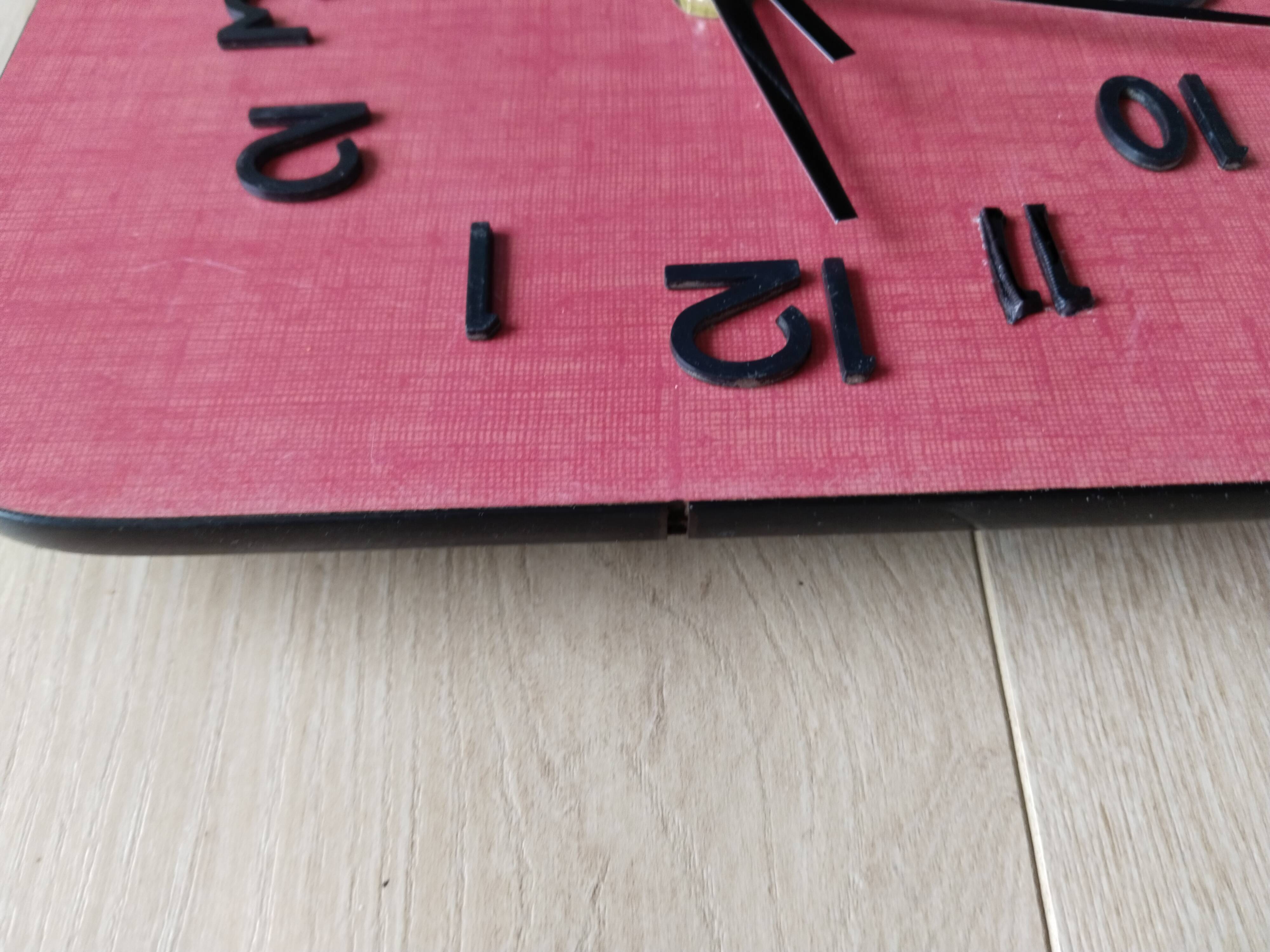 Pendulum in red and black formica, vintage, 1950s, functional