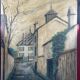 Tableau sans cadre Huile sur toile Signé JP Salaun 65 ruelle de village