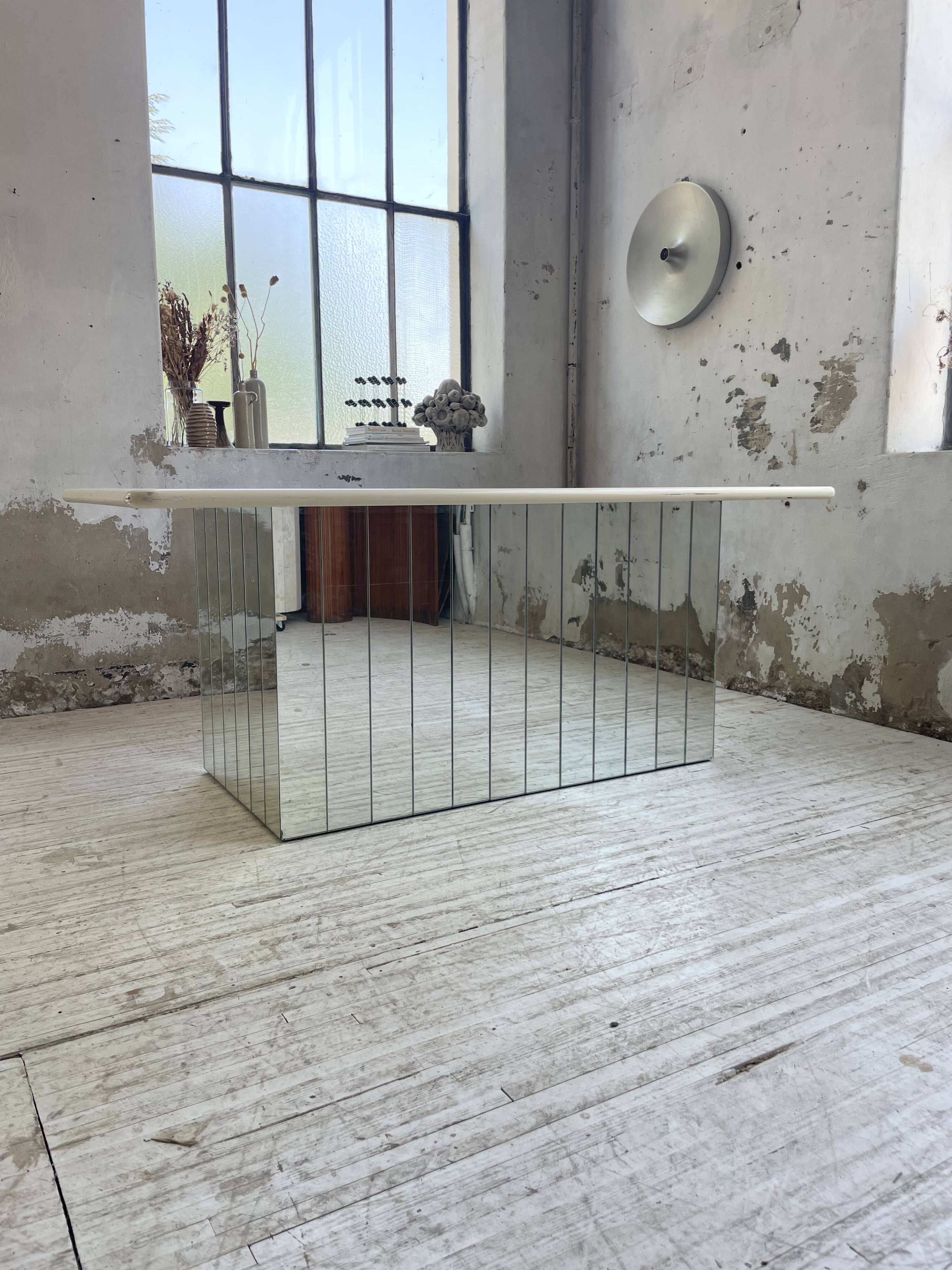 80s lacquered desk and mirror