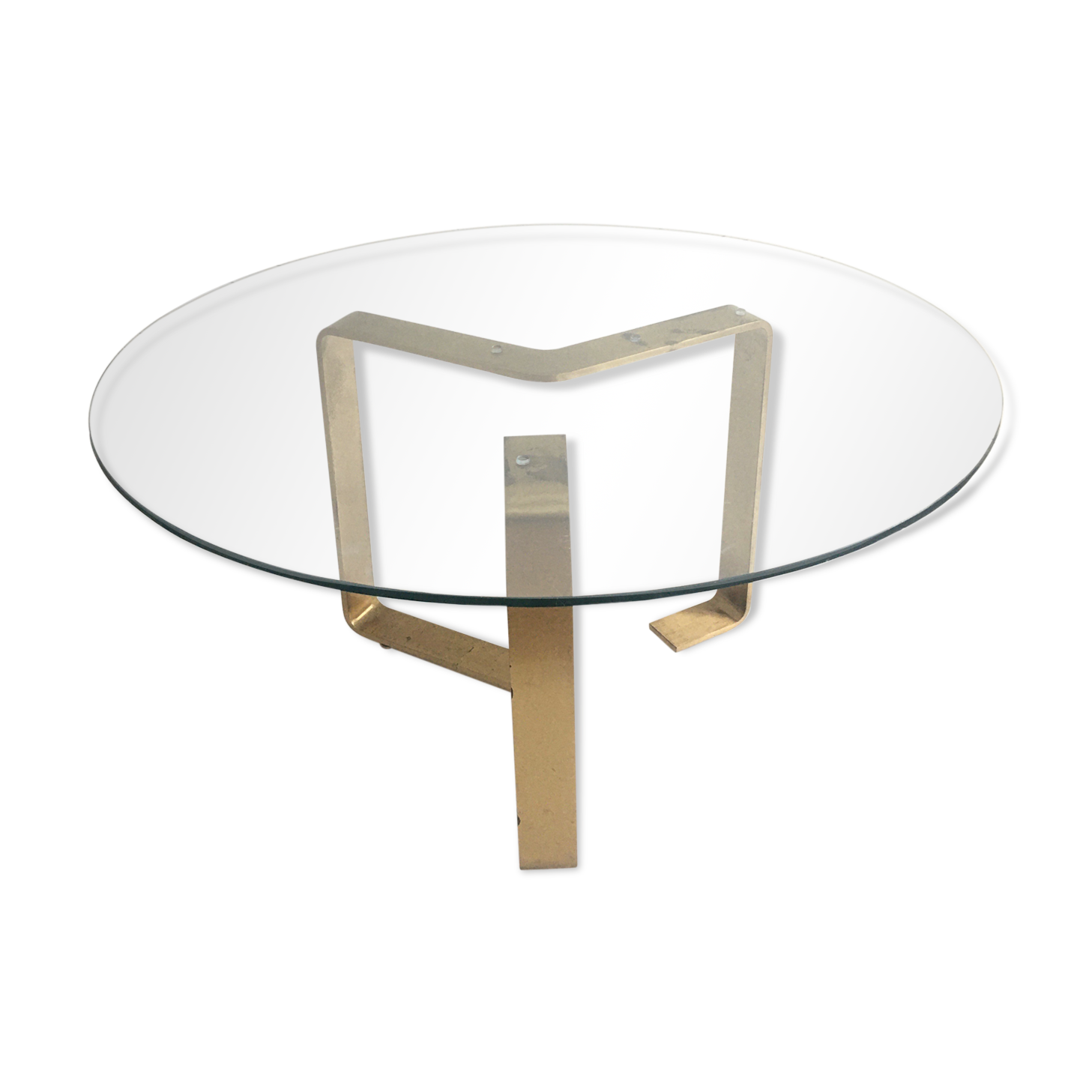 Table coffee glass and solid brass