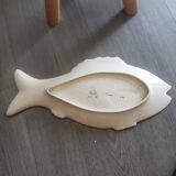 Plat en forme de poisson de la faïencerie Mbfa decor breton