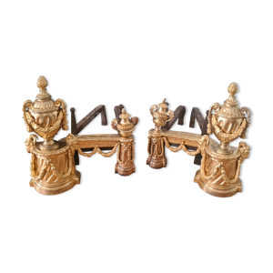 Paire de chenets en bronze - xixe