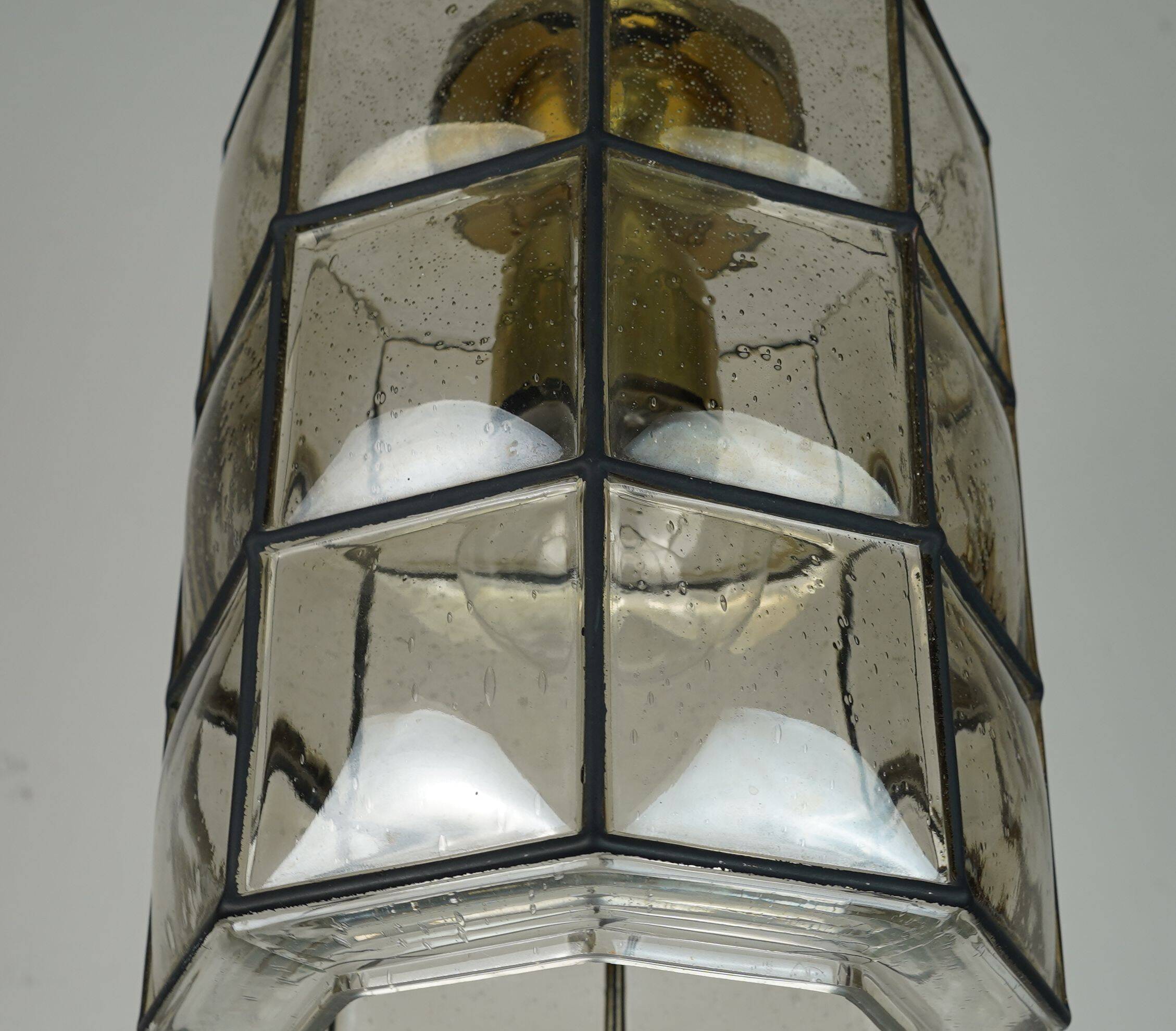 glashuette limburg hanging LAMP 1960's 70's glass pendant light model P292