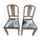 Set of 2 chic chairs with top fabrics patterned wooden leaf quality
