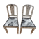 Set of 2 chic chairs with top fabrics patterned wooden leaf quality
