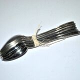 Set of 6 old teaspoons in silver metal - tulip frieze - Goldsmith Boulenger 1900 14cm