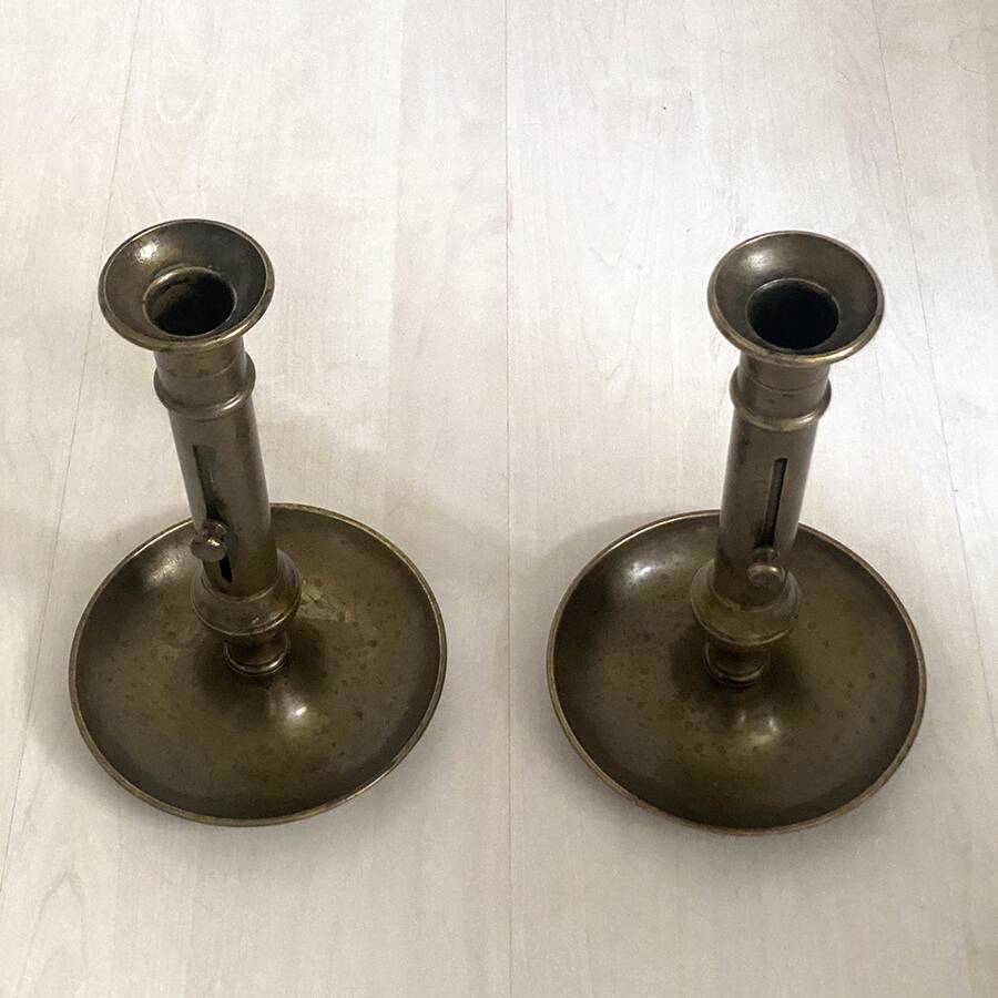Pair of brass candlesticks