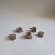 Set of 5 brown stoneware cups