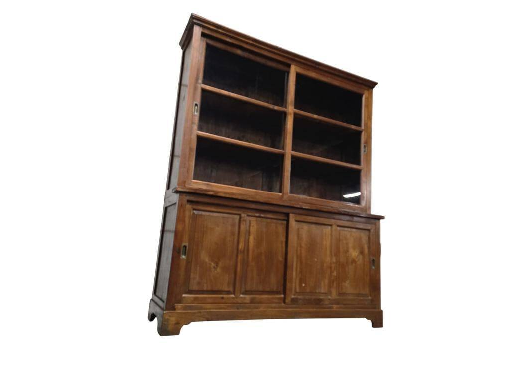 Armoire, vaisselier vitré vintage en bois