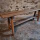 Oak bench, rustic wooden bench, France 1950s.