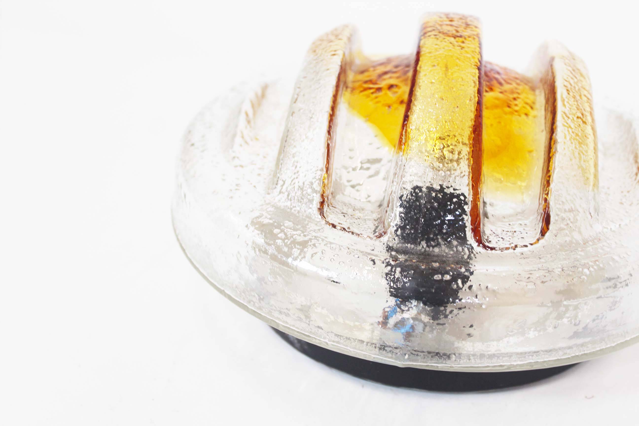 Large muranoglass flush mount light by AV Mazzega