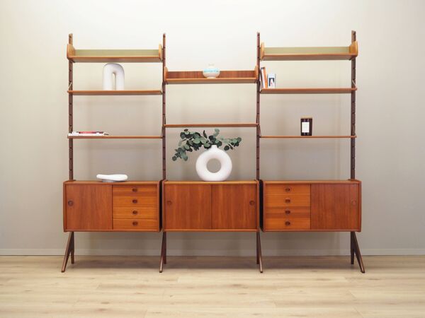 Bibliothèque en teck, design norvégien, années 1960, production : Blindheim Mobelf