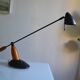 Vintage postmodernist metal and wood table lamp from the 1980s