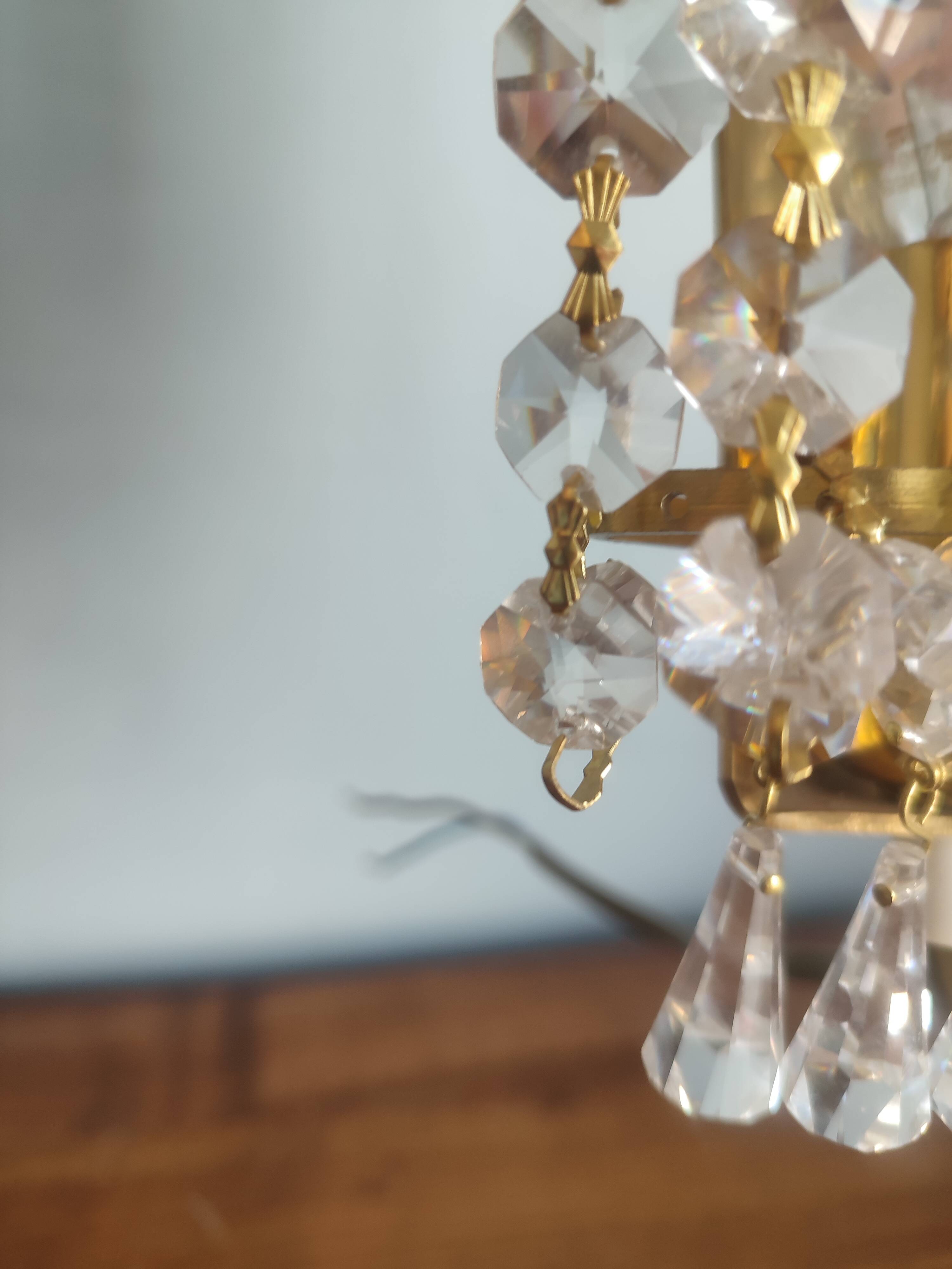 Pair of vintage Presiosa crystal wall lights