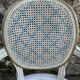 White and blue caned medallion armchair Louis XVI