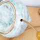 Blue glazed stoneware lamp foot signed 60s or 70s
