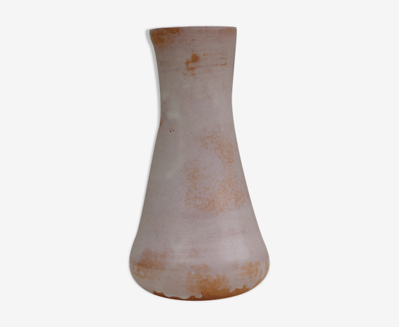 Vase en terre cuite peint blanc