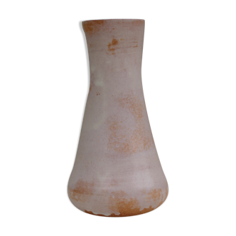 Vase en terre cuite peint blanc