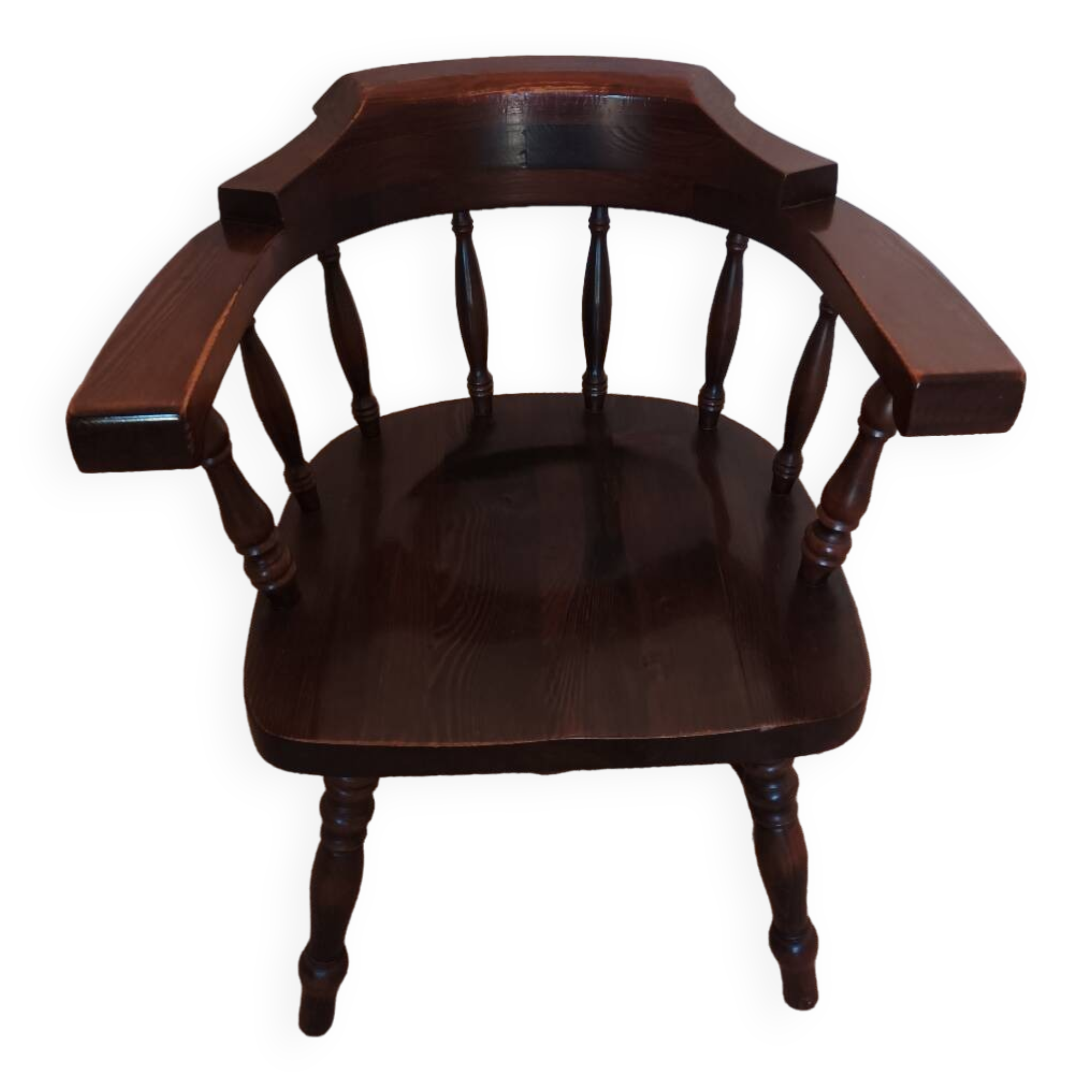 Armchair with wooden armrests