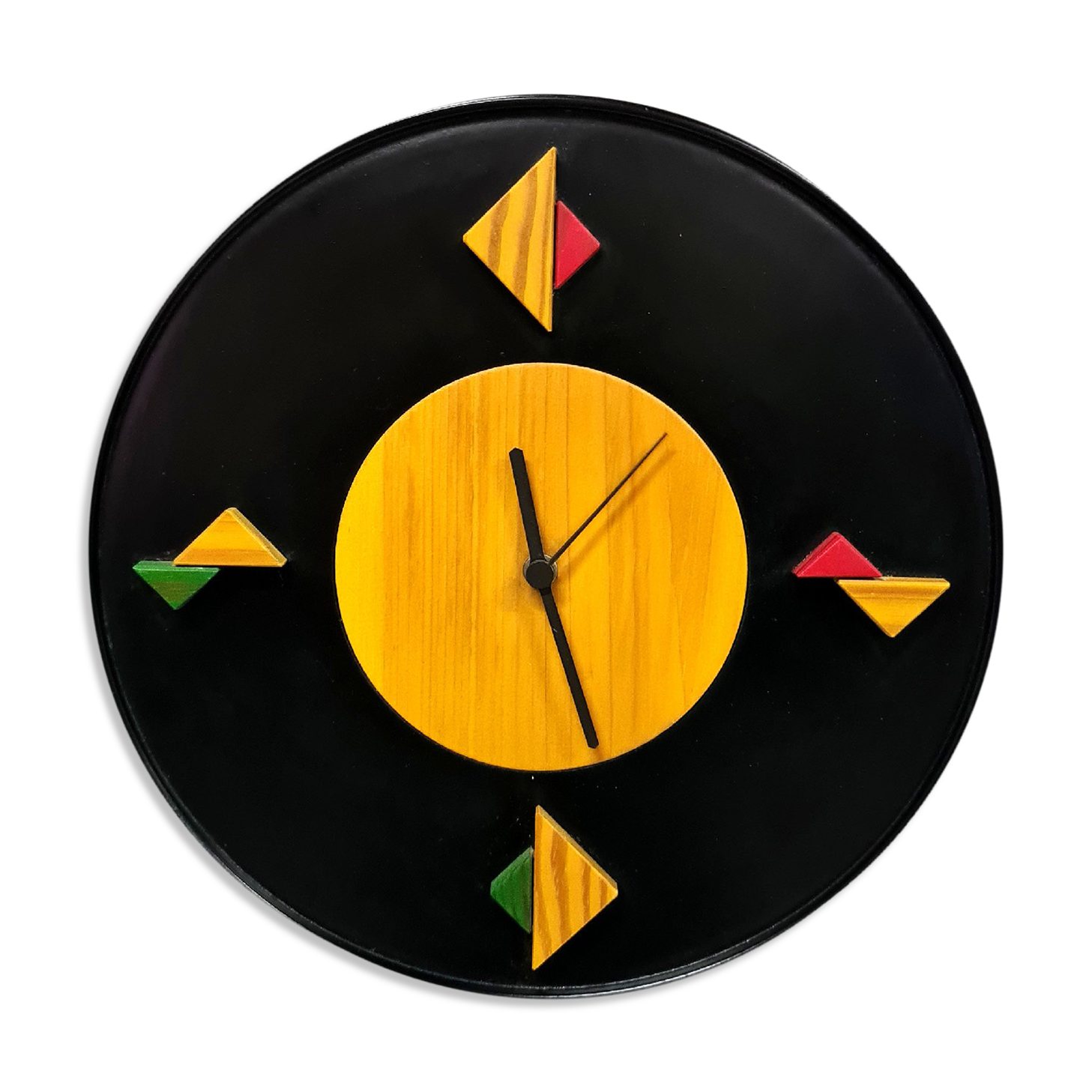 Post modern Memphis style wall clock, Italy 1980s