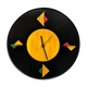 Post modern Memphis style wall clock, Italy 1980s
