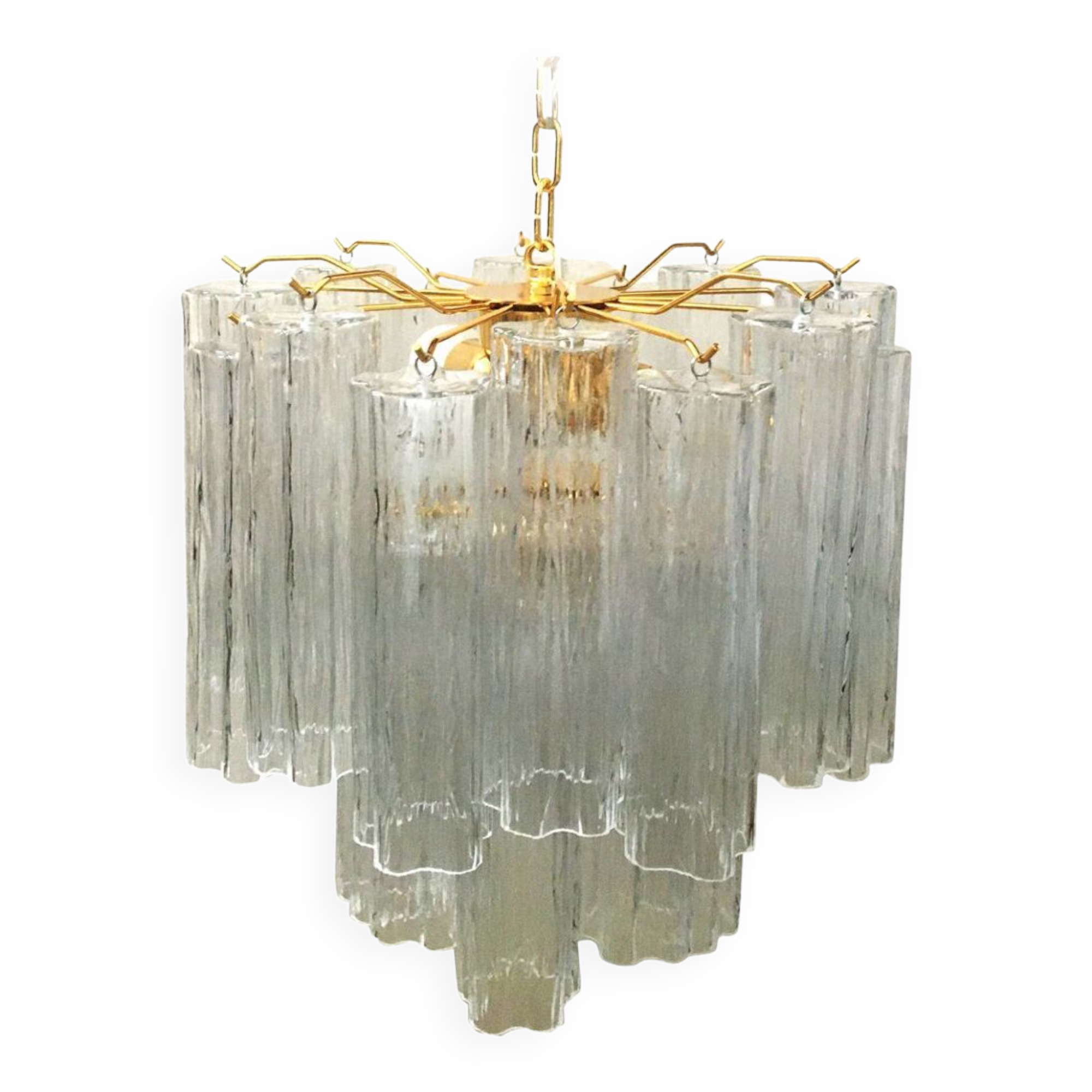 Clear “tronchi” murano glass chandelier d50