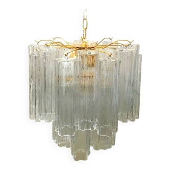 Clear “tronchi” murano glass chandelier d50