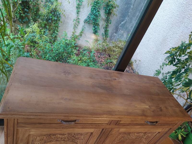 Parisian art deco sideboard in natural chestnut