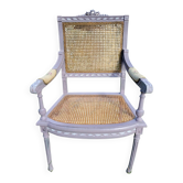 Fauteuil Louis XVI en cannage, milieu du XIXe siècle