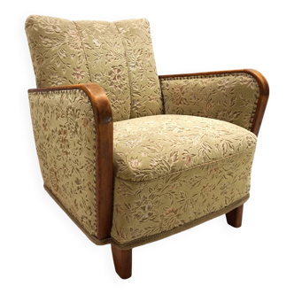 Art Deco jacquard velvet lounge chair, 1930