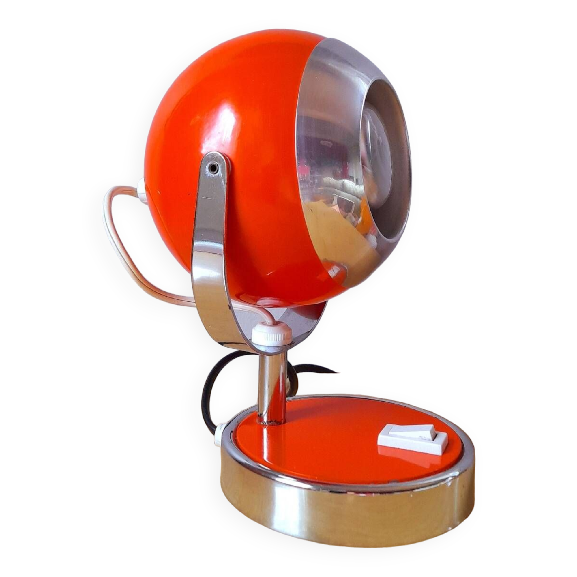Space age eyeball lamp orange 70s