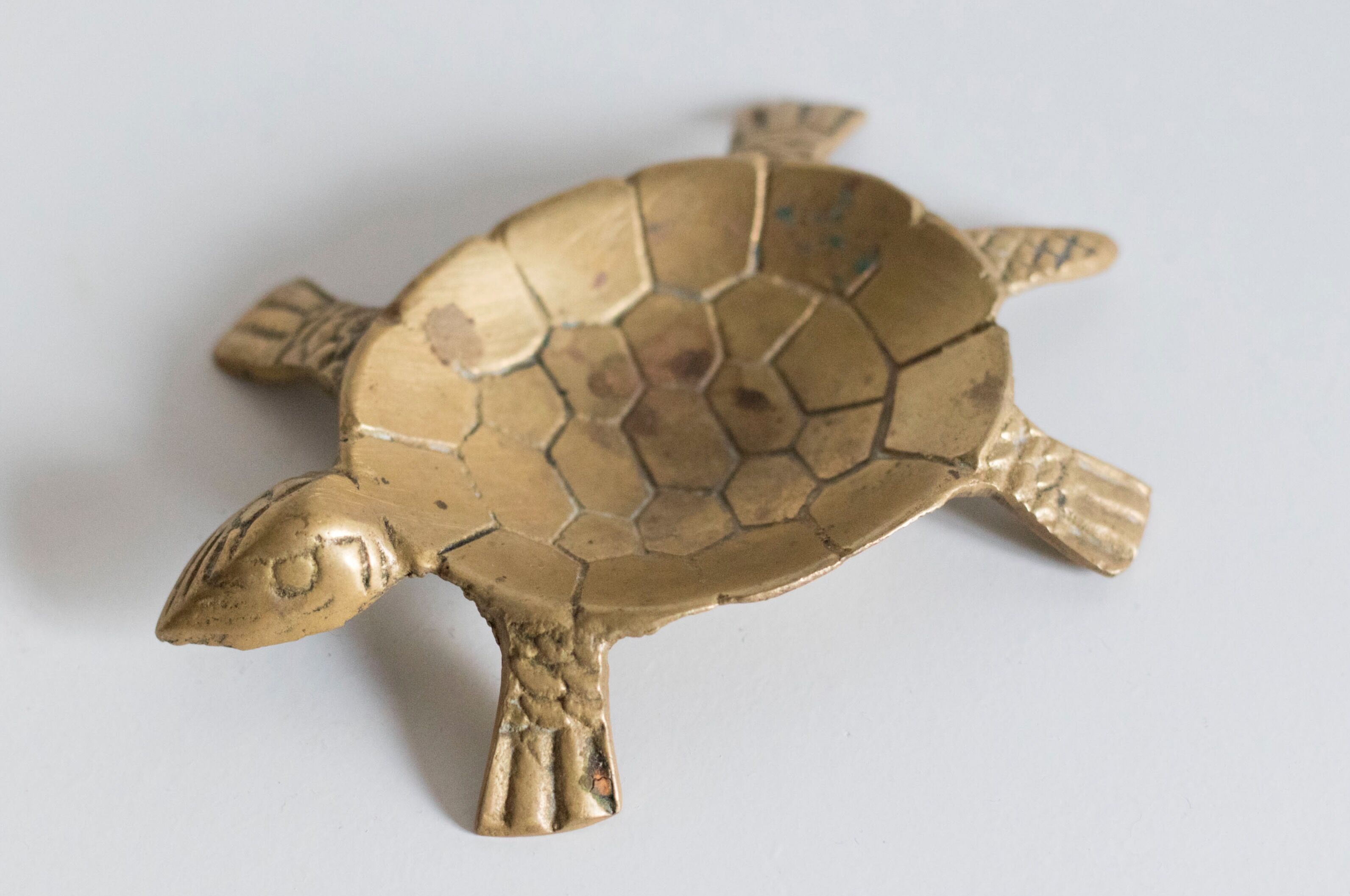 Ashtray / empty turtle brass pockets
