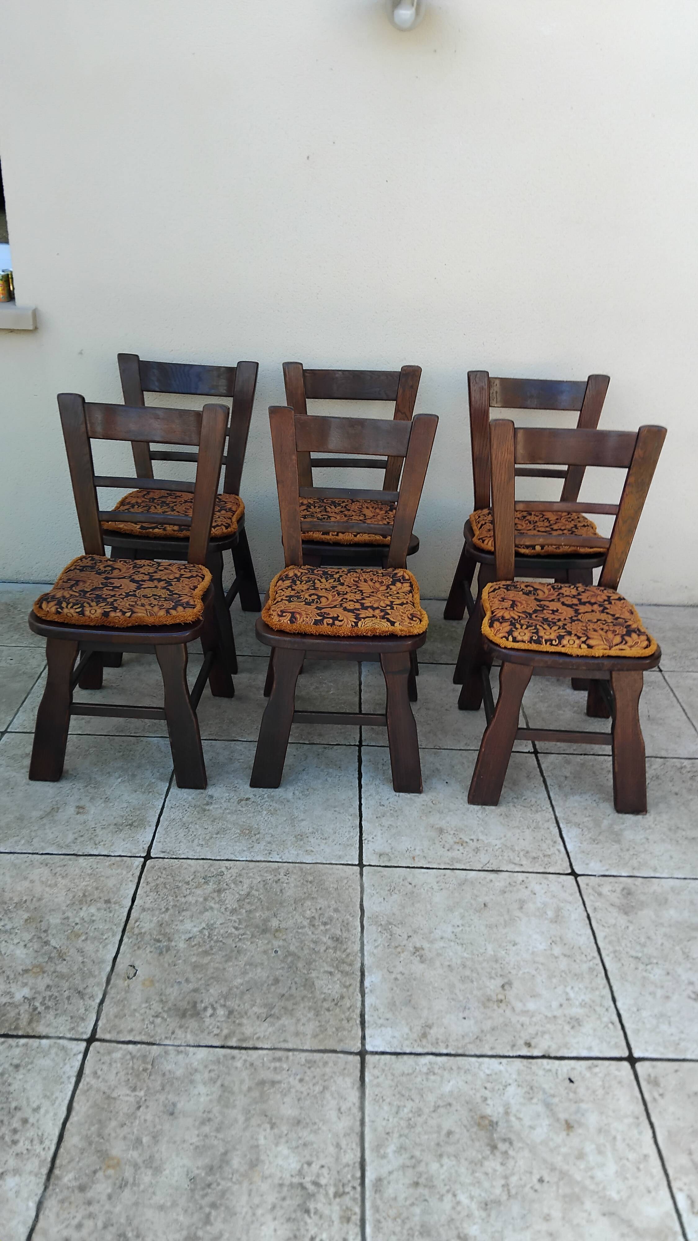 6 vintage brutalist chairs from the 1950s.