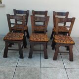 6 vintage brutalist chairs from the 1950s.