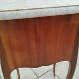 Pair of Louis XV style bedside tables with marble top