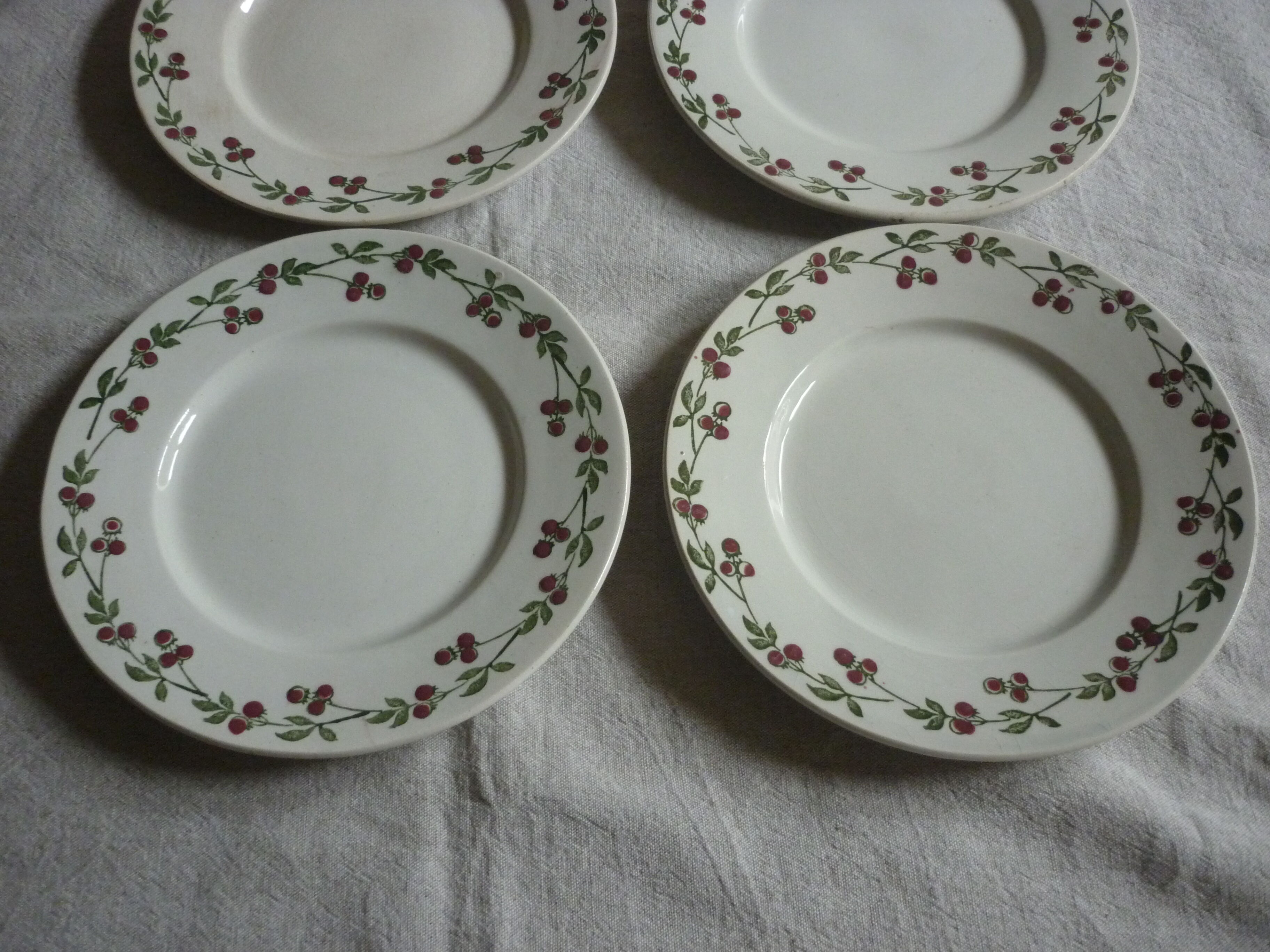 Set of 4 plates earthenware somain, RIM fruit slushie