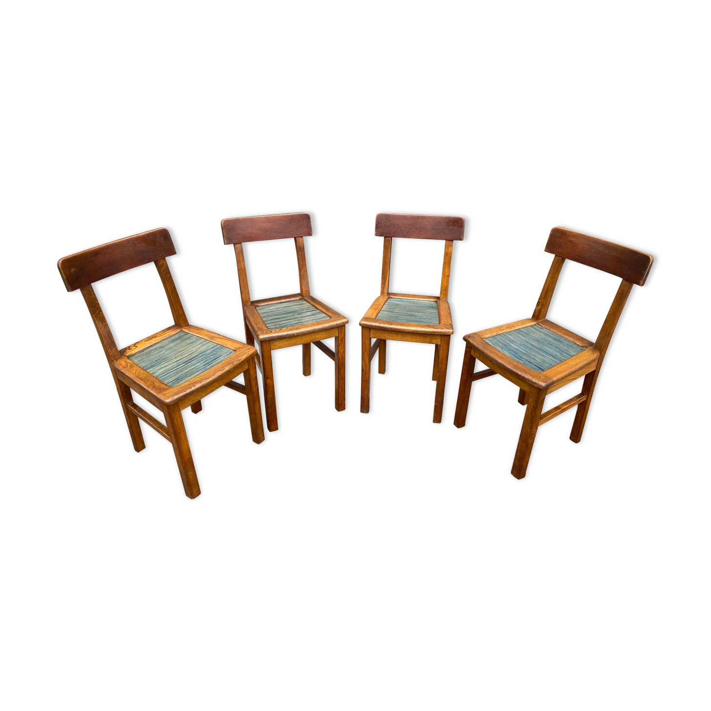 4 chairs wood 1950