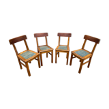 4 chairs wood 1950